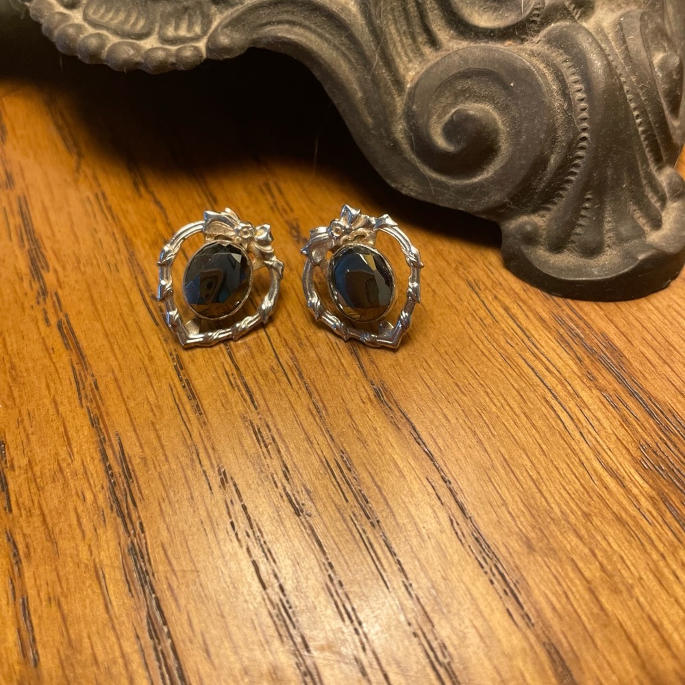 Elegant Silver and Black Earrings